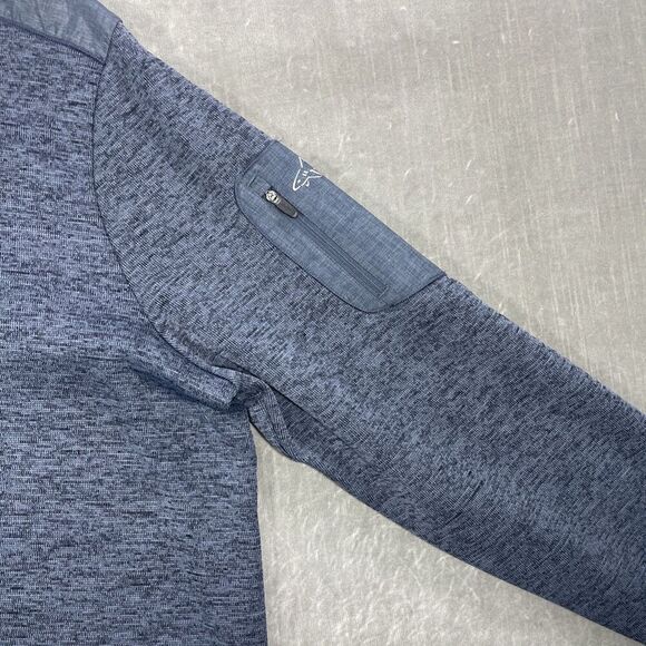 Greg Norman Mens Large Heather Blue Quarter 1/4 Snap Golf Pullover Sweater - Picture 4 of 7